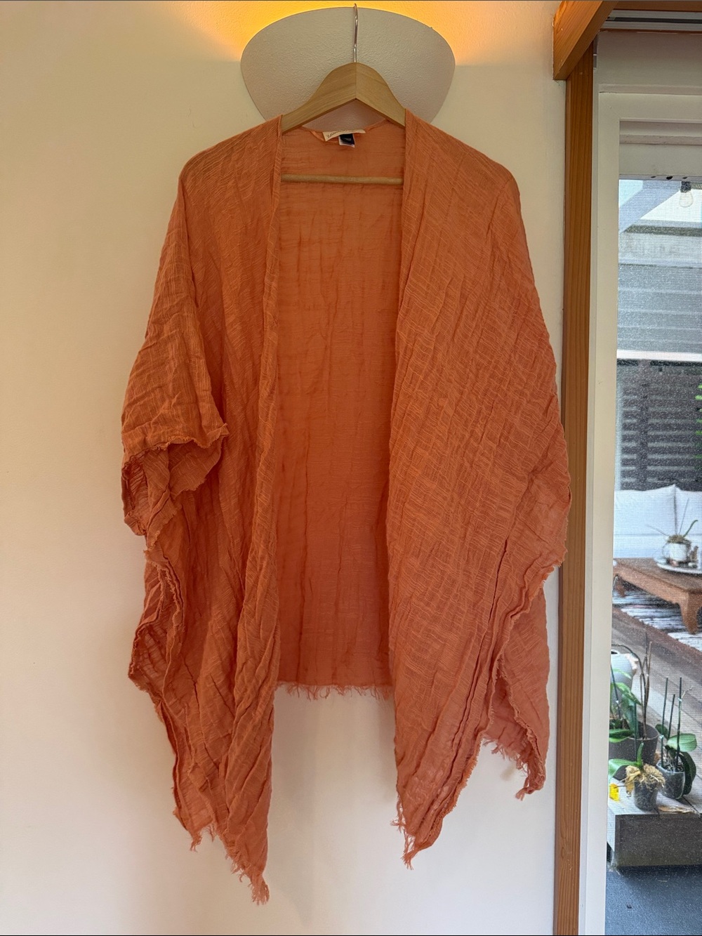 Universal Thread Open-Front Shawl Jacket in Peach 🍑